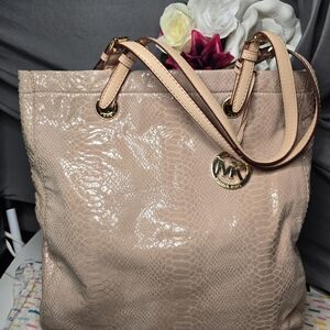 Coach tan tote shoulder bag snakeskin leather purse